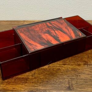 Clear lucite vintage tray with mirror